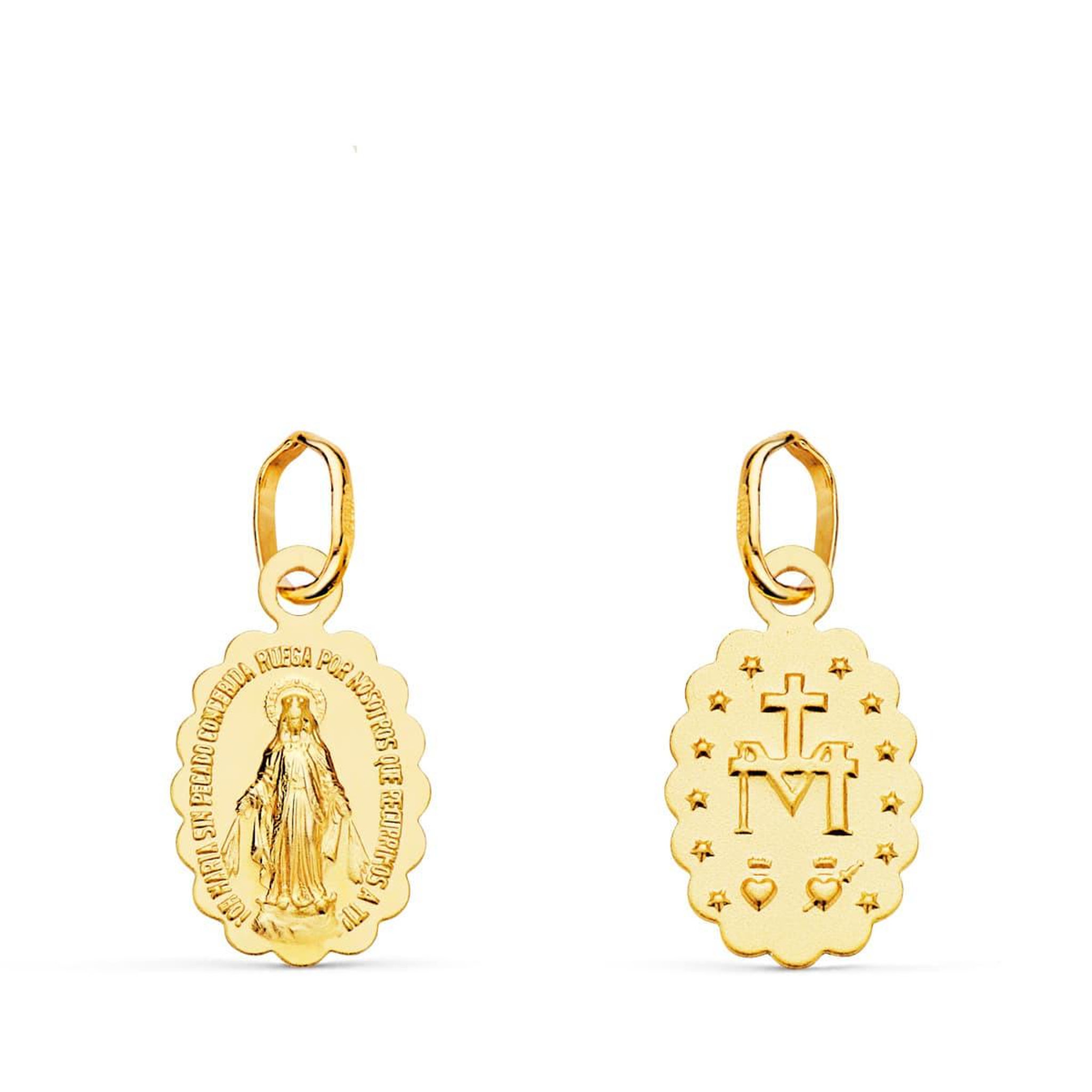 L'ATELIER D'AZUR Médaille Or 18 Carats 750 Jaune Vierge Miraculeuse - Chaîne Offerte