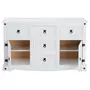 IDIMEX Buffet RURAL commode bahut vaisselier en pin massif blanc avec 5 tiroirs et 2 portes, meuble de rangement style mexicain en bois