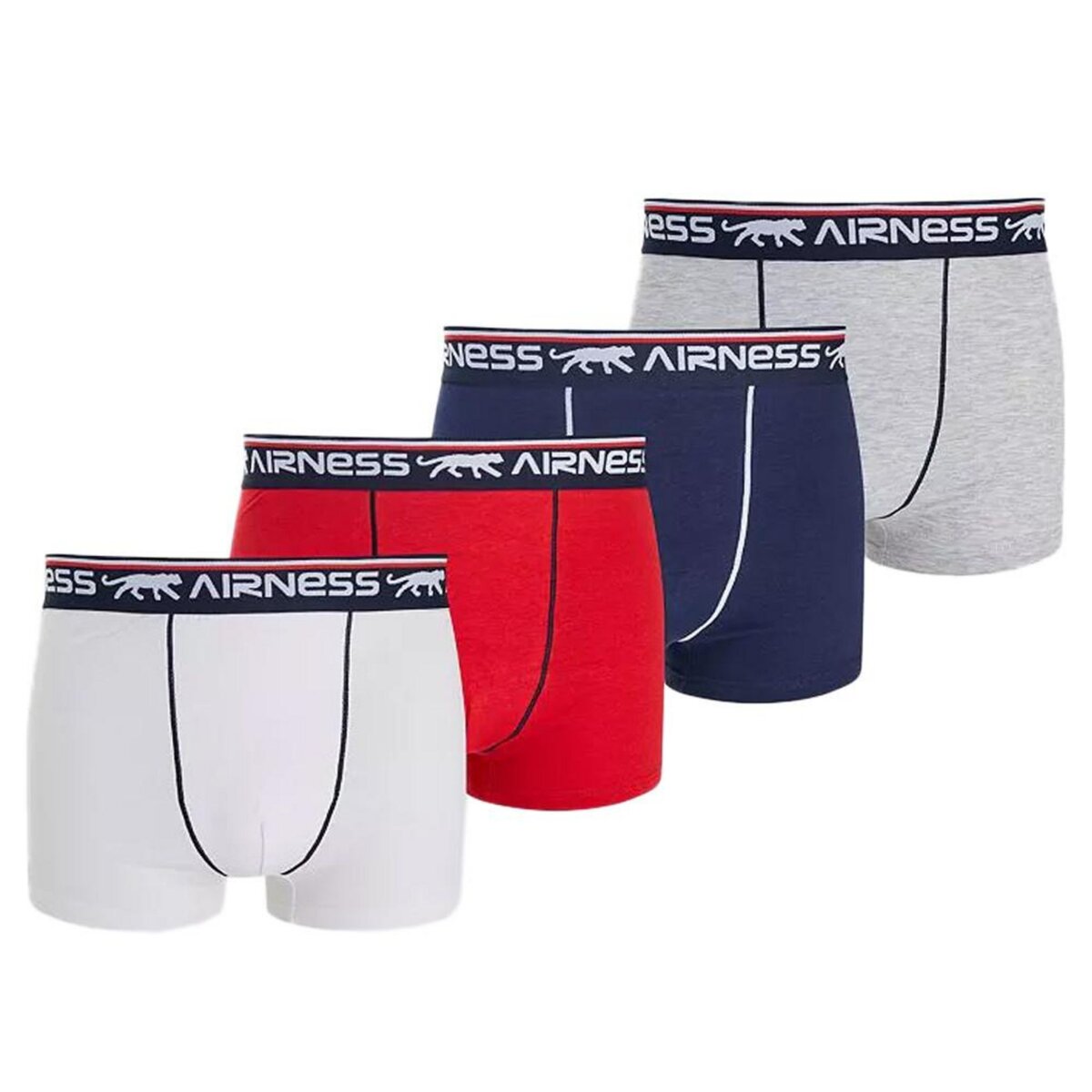 X4 Boxers Gris Noir Blanc Rouge Homme Airness Unis