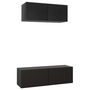 Voir la diapositive 2 : VIDAXL Ensemble de meuble TV 2 pcs Noir Bois d'ingenierie