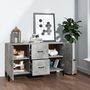 Voir la diapositive 3 : VIDAXL Buffet gris beton 100x36x60 cm bois d'ingenierie