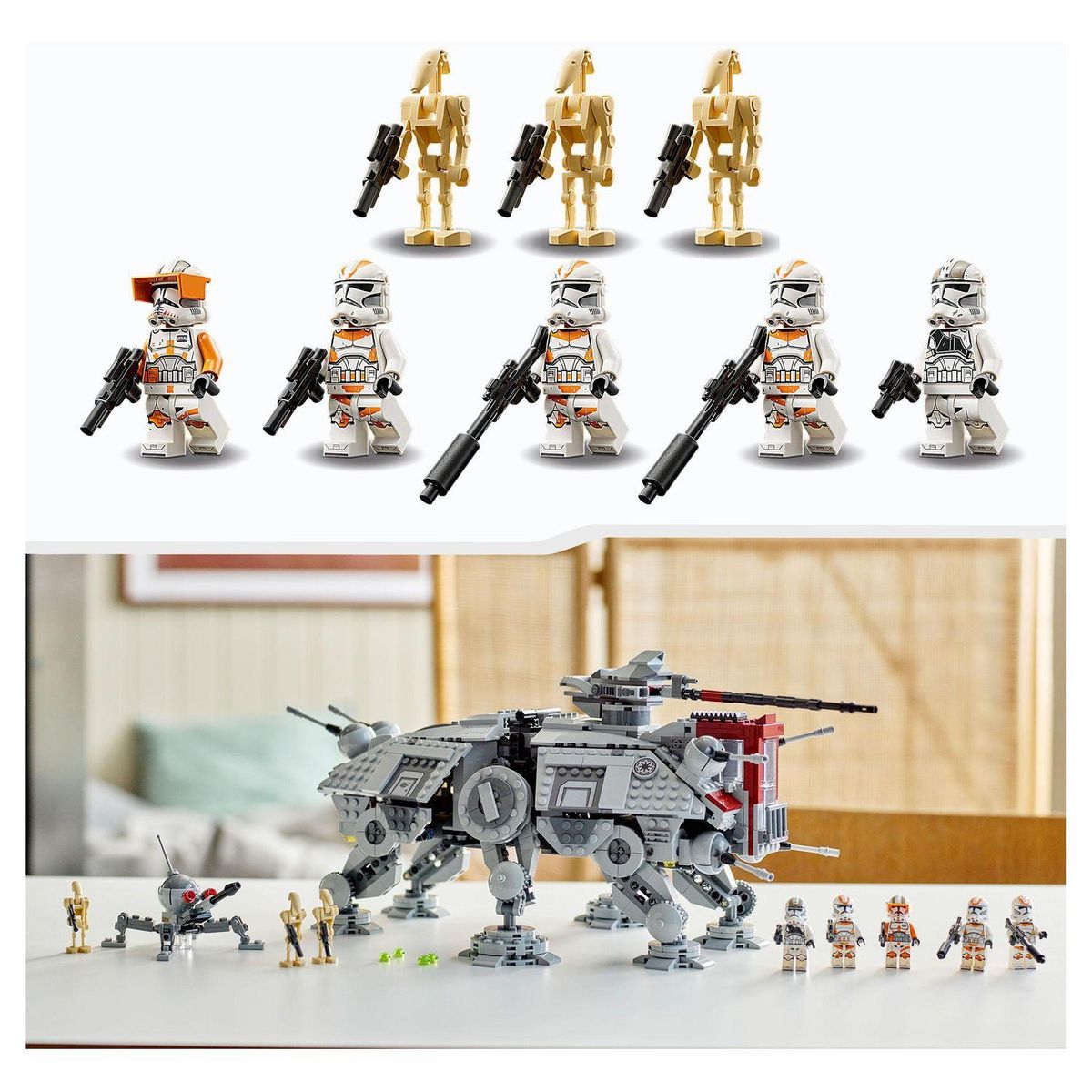 LEGO Star Wars 75337 Le marcheur AT-TE, Jouet avec 5 Minifigurines, La Revanche des Sith