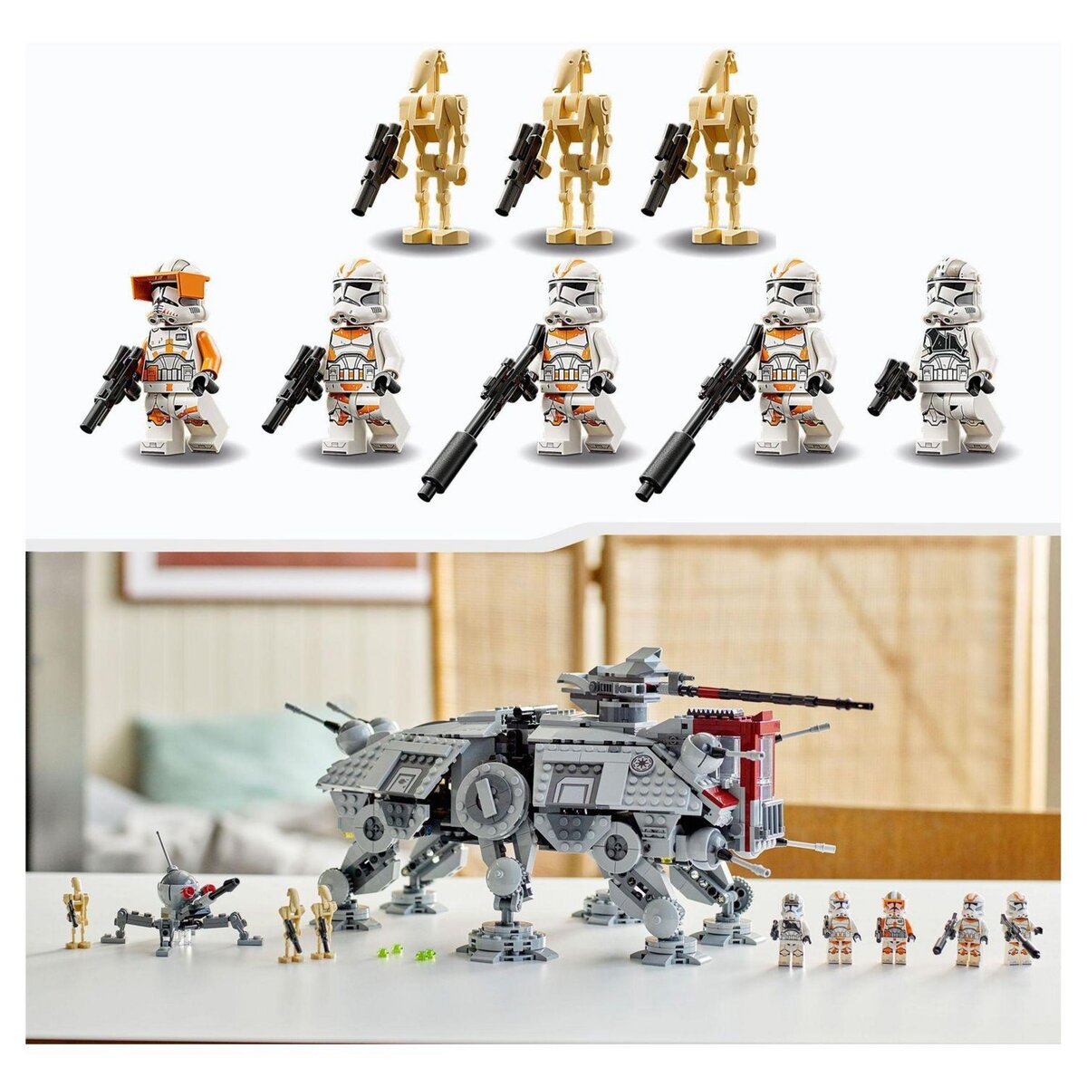 LEGO Star Wars 75337 Le marcheur AT-TE, Jouet avec 5 Minifigurines, La Revanche des Sith