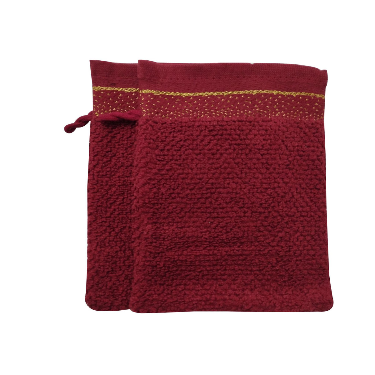 ACTUEL Lot de 2 gants de toilette uni en coton qualité zéro twist 500 g/m² 