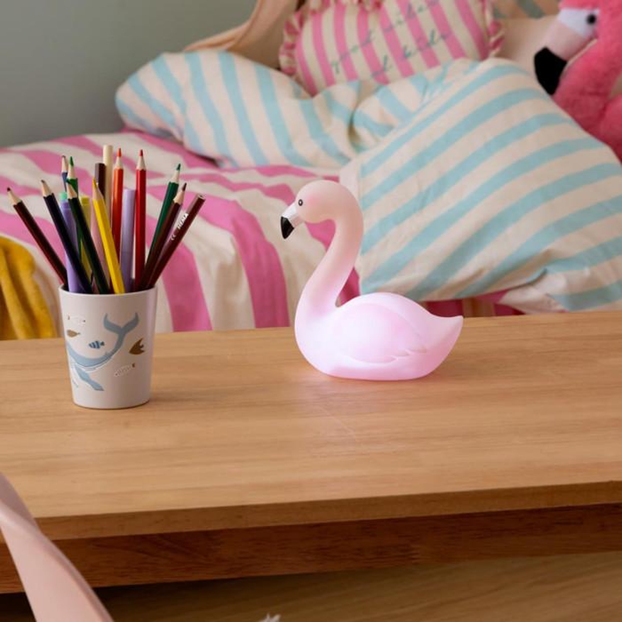 Voir la diapositive 4 : Atmosphera Kids Veilleuse Enfant à Piles  Flamant Rose  14cm Rose