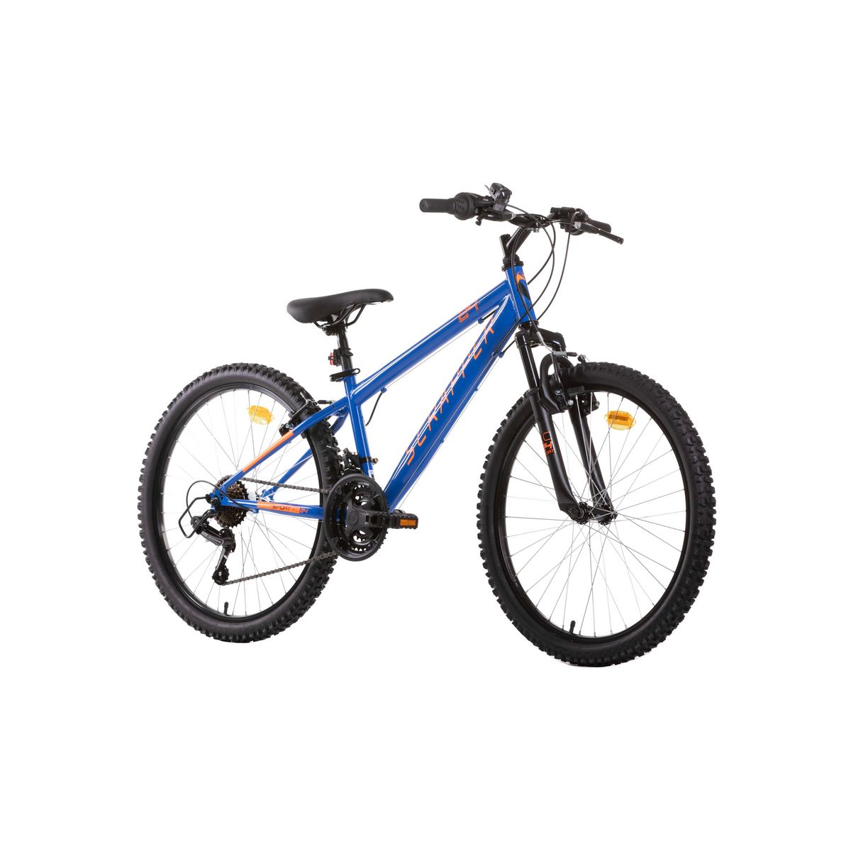 SCRAPPER Vélo enfant (140/160 cm) - VTT 24'' Rigide Mixte  Scrapper  pour enfant de 130 à 160 cm -18 Vitesses - Fourche Télescopique - Dérailleur Shimano TY21 - Freins V-brake