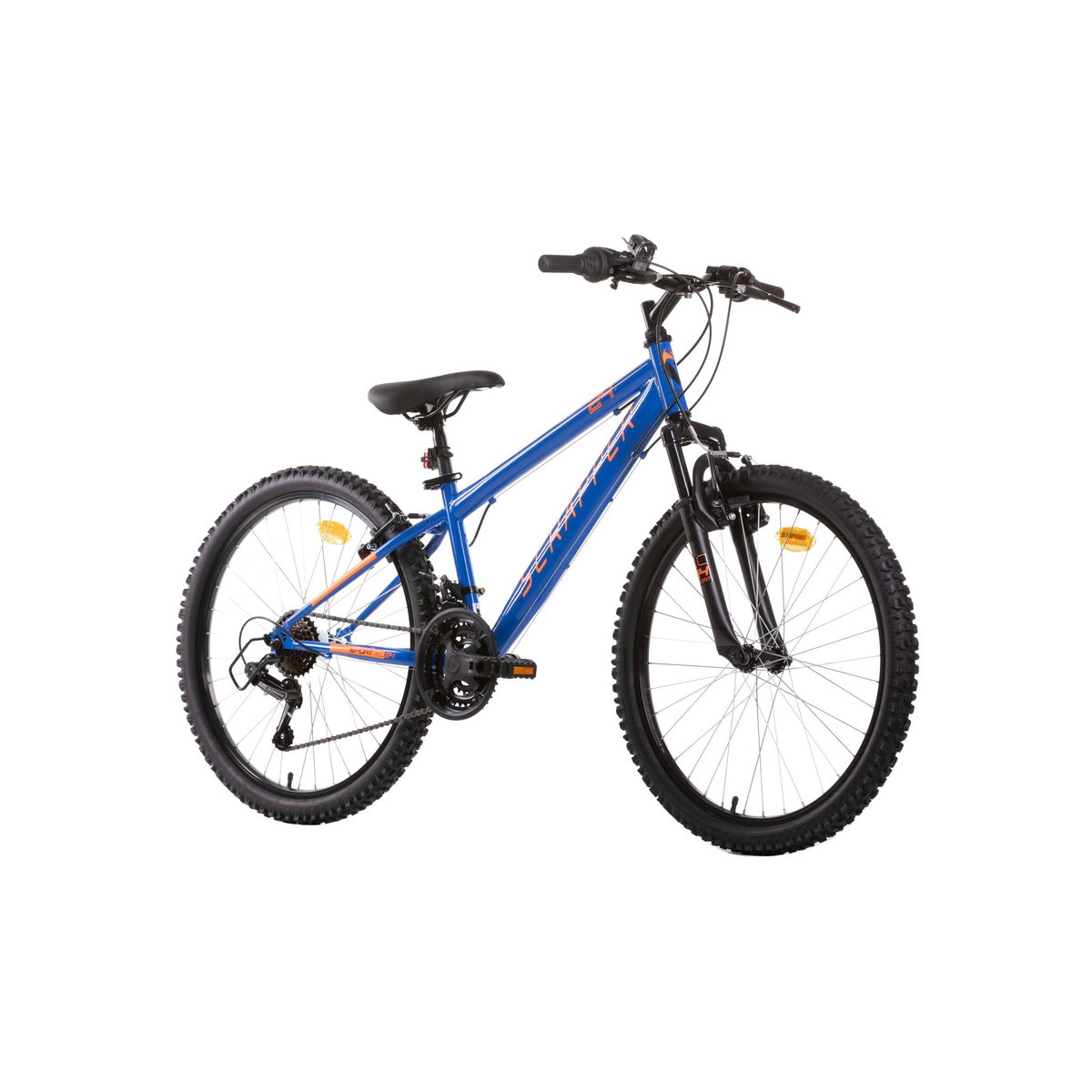 SCRAPPER Vélo enfant (140/160 cm) - VTT 24'' Rigide Mixte  Scrapper  pour enfant de 130 à 160 cm -18 Vitesses - Fourche Télescopique - Dérailleur Shimano TY21 - Freins V-brake