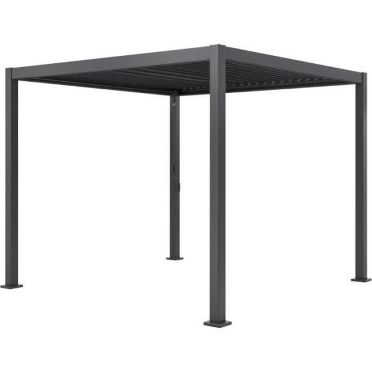 MARKET24 Pergola bioclimatique GAYA - Structure en aluminium et en acier - 290x290xH240 cm - Gris