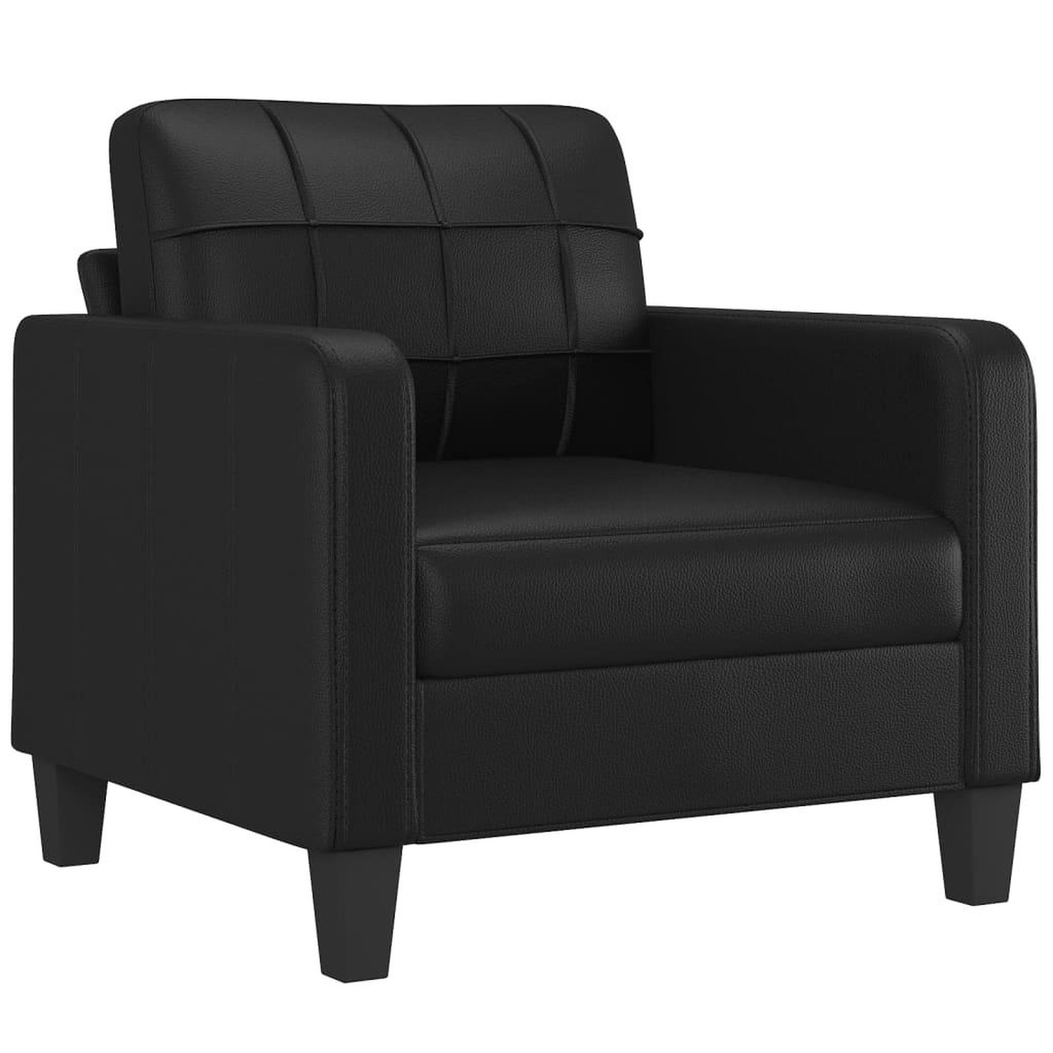 Voir la diapositive 3 : VIDAXL Ensemble de canapes 4 pcs avec coussins Noir Similicuir