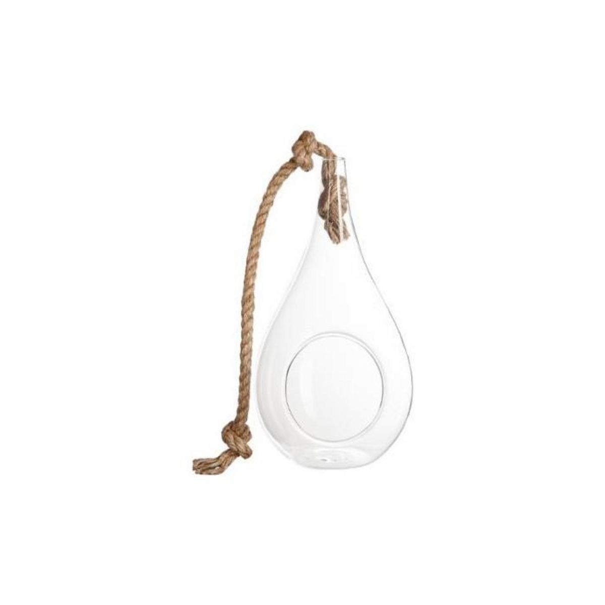 ATMOSPHERA Vase Suspendu & Corde  Goutte  25cm Transparent