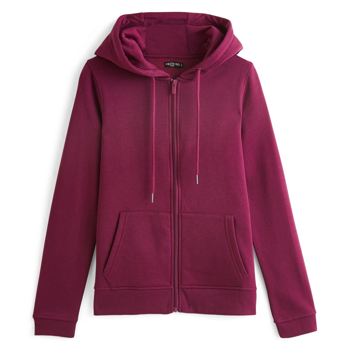 IN EXTENSO Sweat de sport zippé à capuche rose femme
