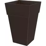GARDENSTAR Pot en plastique carré - H64cm 40x40cm - Noir