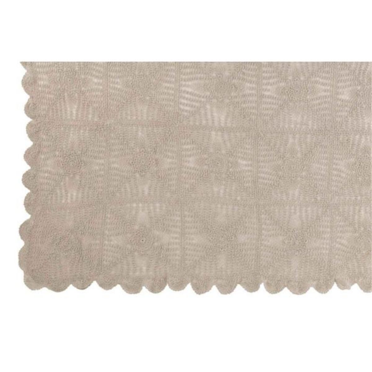 Paris Prix Nappe Déco en Coton  Dentelle  130x180cm Taupe