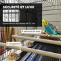 Voir la diapositive 5 : PAWHUT Cage à oiseaux volière acier avec séparateur - 4 perchoirs, mangeoires, portes, trappes, plateau déjection - noir