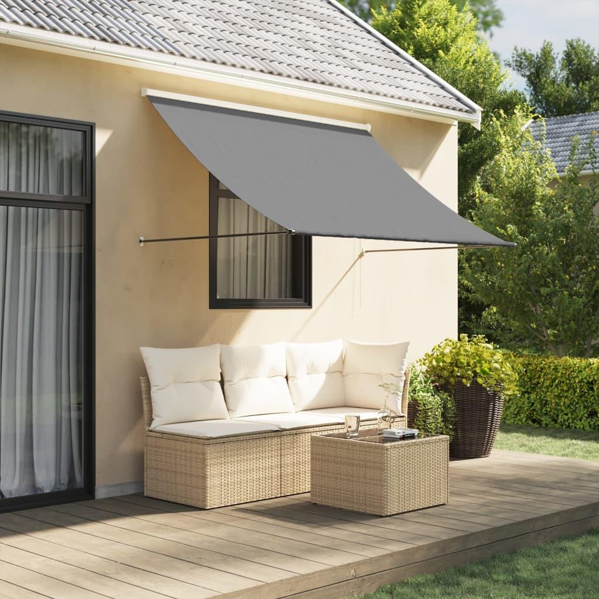 VIDAXL Auvent retractable anthracite 250x150 m tissu et acier
