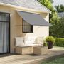 Voir la diapositive 1 : VIDAXL Auvent retractable anthracite 250x150 m tissu et acier