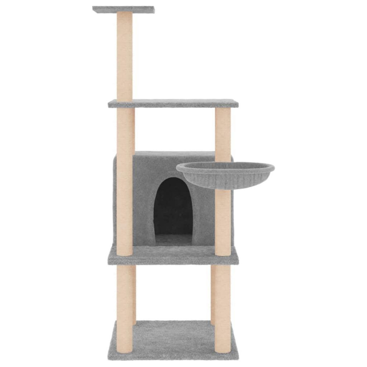 VIDAXL Arbre a chat avec griffoirs en sisal gris clair 132 cm