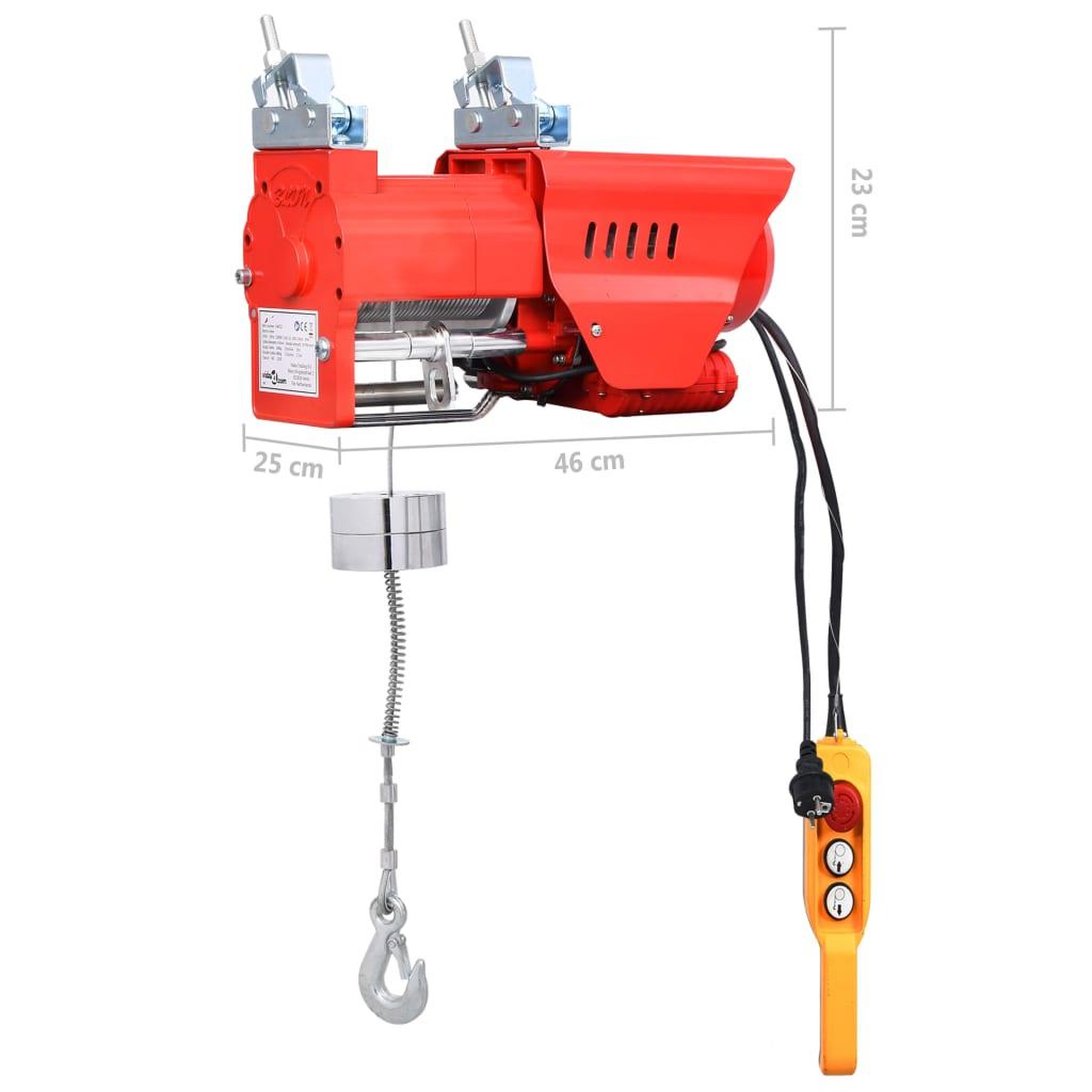 Voir la diapositive 6 : VIDAXL Palan electrique a haute vitesse 300/600 kg 1300 W