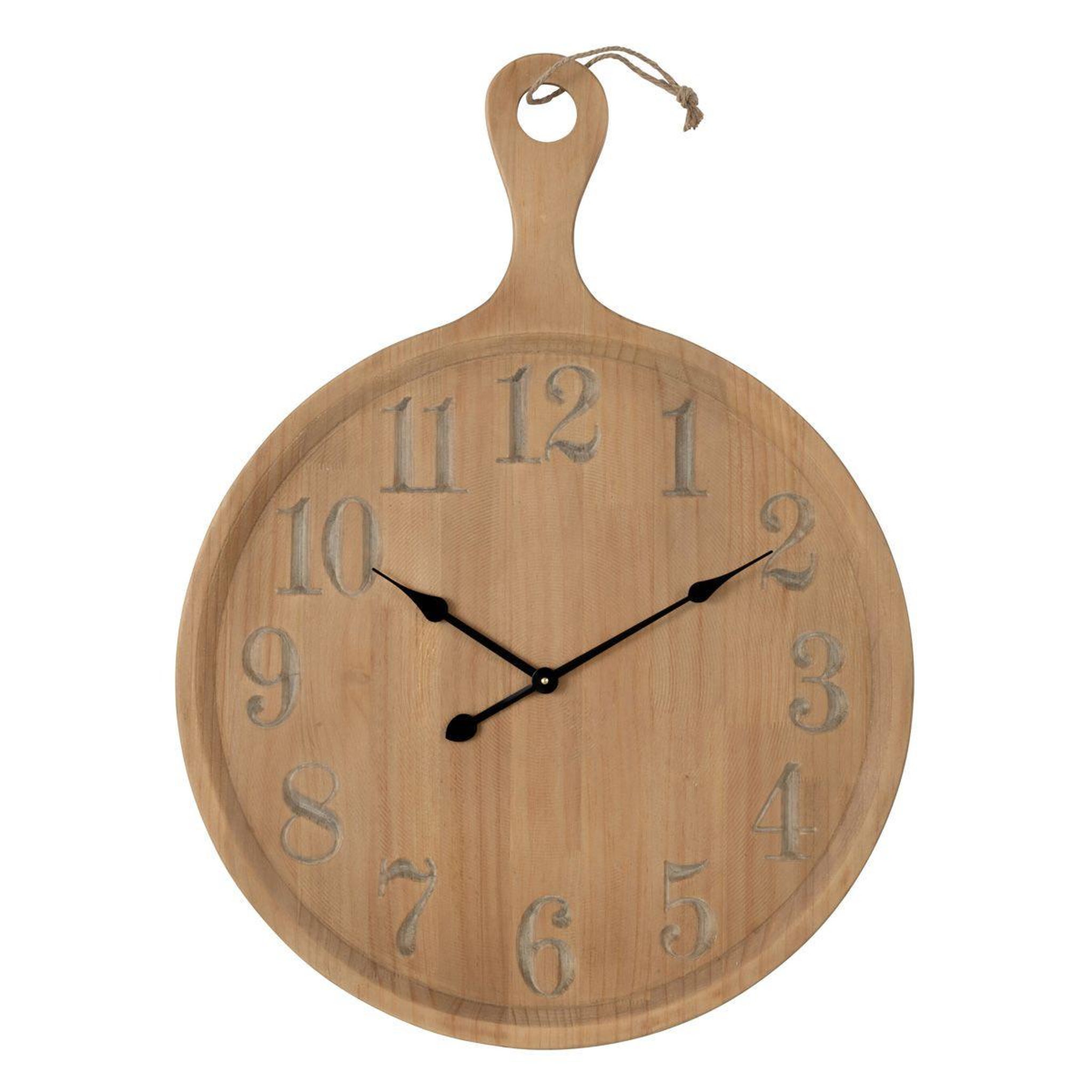 J-LINE Horloge murale en bois  planche  88cm naturel