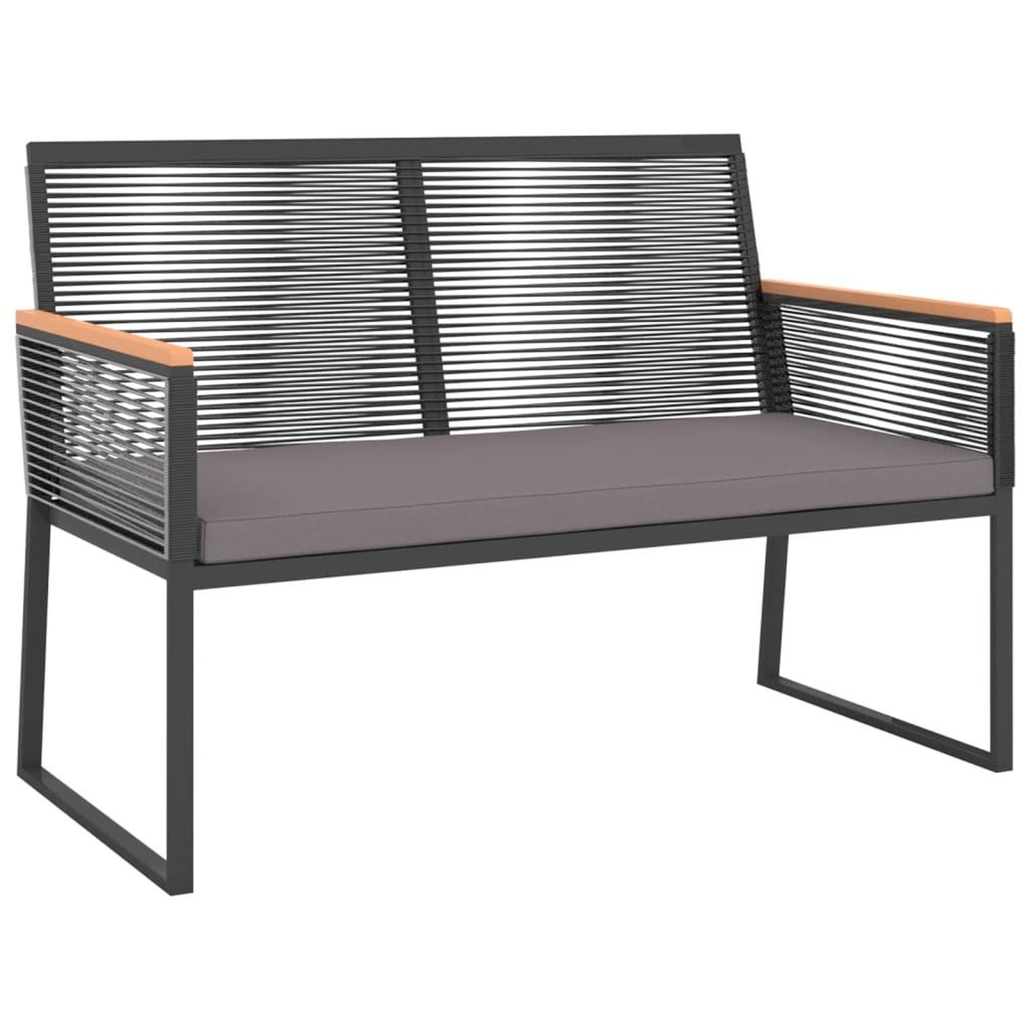 Voir la diapositive 4 : VIDAXL Salon de jardin 4 pcs avec coussins Noir Acier