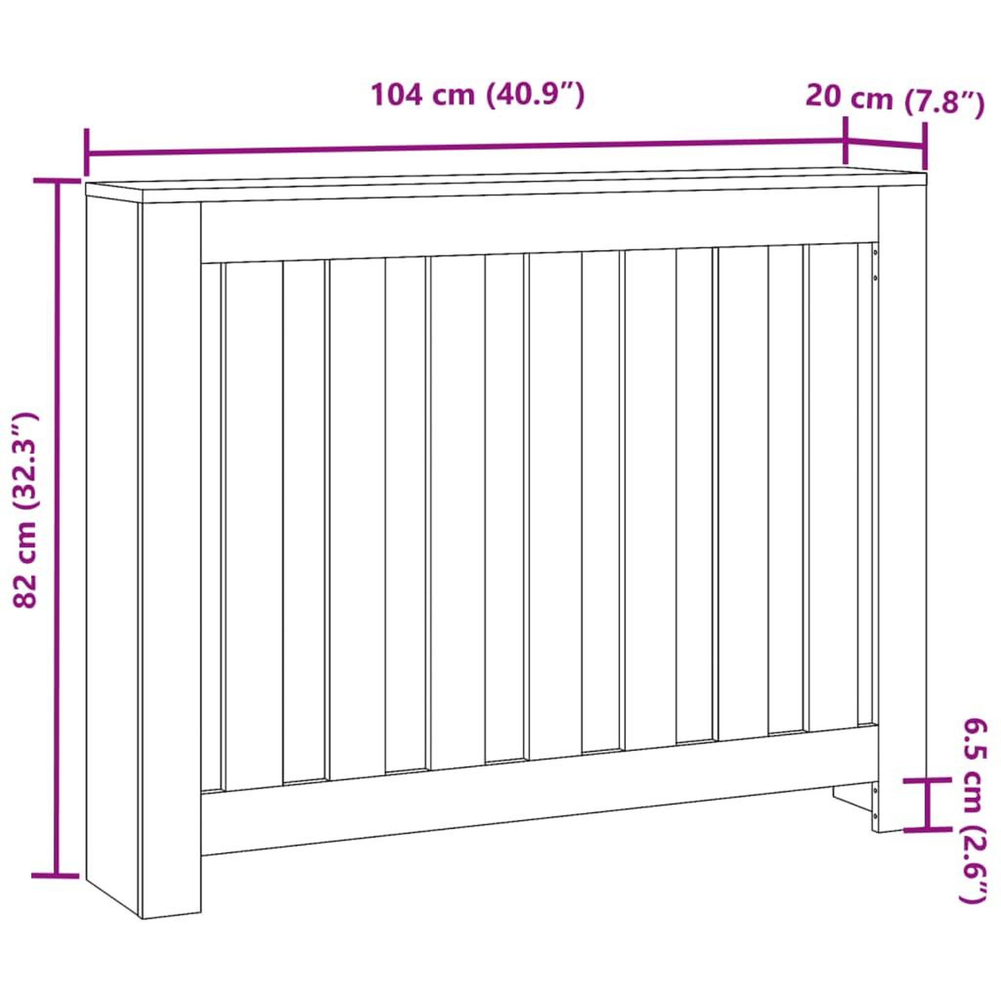 Voir la diapositive 6 : VIDAXL Cache-radiateur chene fume 104x20x82 cm bois d'ingenierie