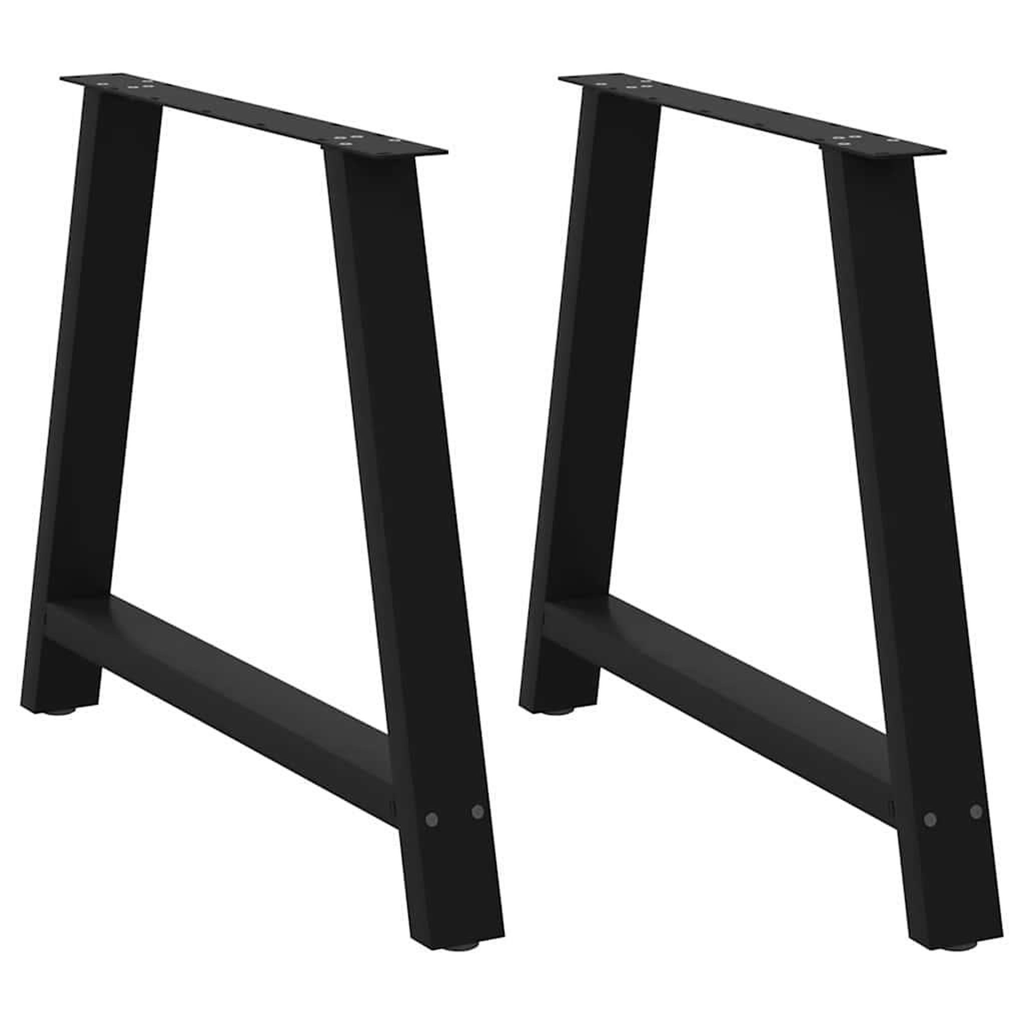 VIDAXL Pieds de table basse forme de A 2 pcs noir 90x(72-73) cm acier