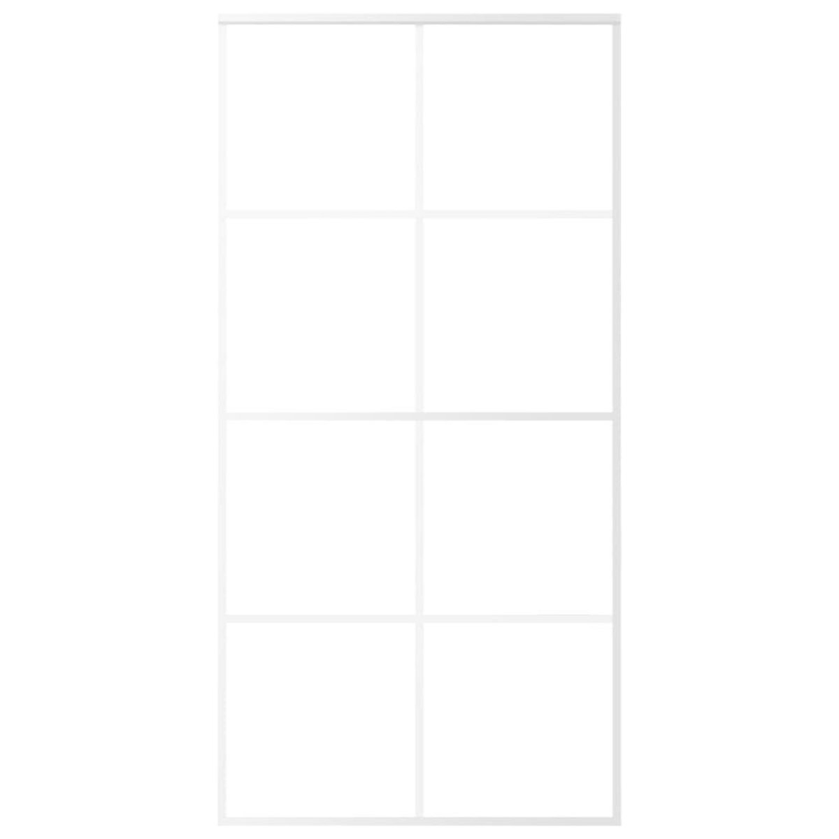 VIDAXL Porte coulissante Verre ESG depoli aluminium 102,5x205 cm Blanc