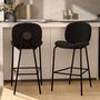 Voir la diapositive 2 : Rendez vous déco Lot de 2 chaises pour îlot central en tissu bouclé beige 63,5 cm - Iris