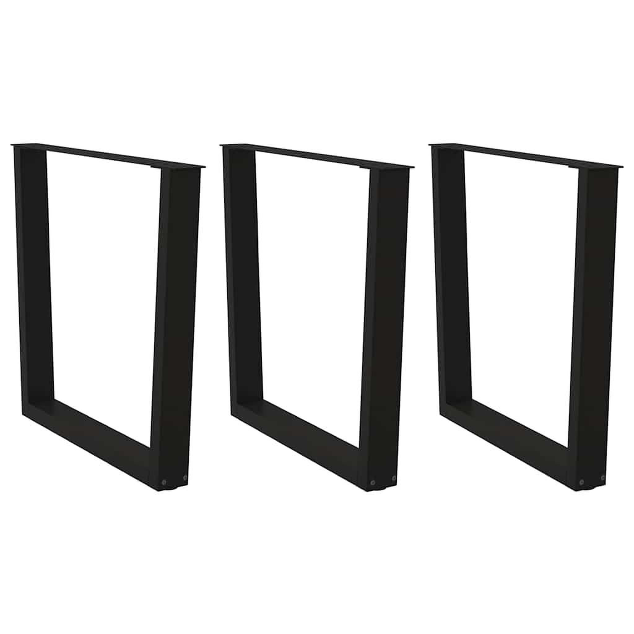 VIDAXL Pieds de table a manger forme de V 3 pcs noir 90x(72-73,3) cm
