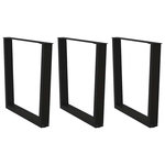VIDAXL Pieds de table a manger forme de V 3 pcs noir 90x(72-73,3) cm