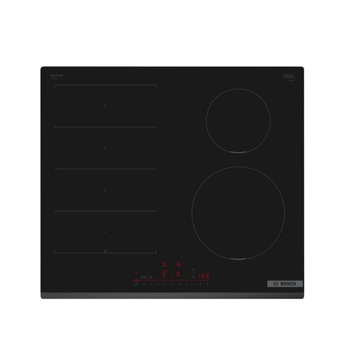 BOSCH Table de cuisson à induction 60cm 4 foyers 7400w noir - PIX631HC1E