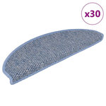 VIDAXL Tapis d'escalier autocollants 30 pcs 56x17x3 cm bleu