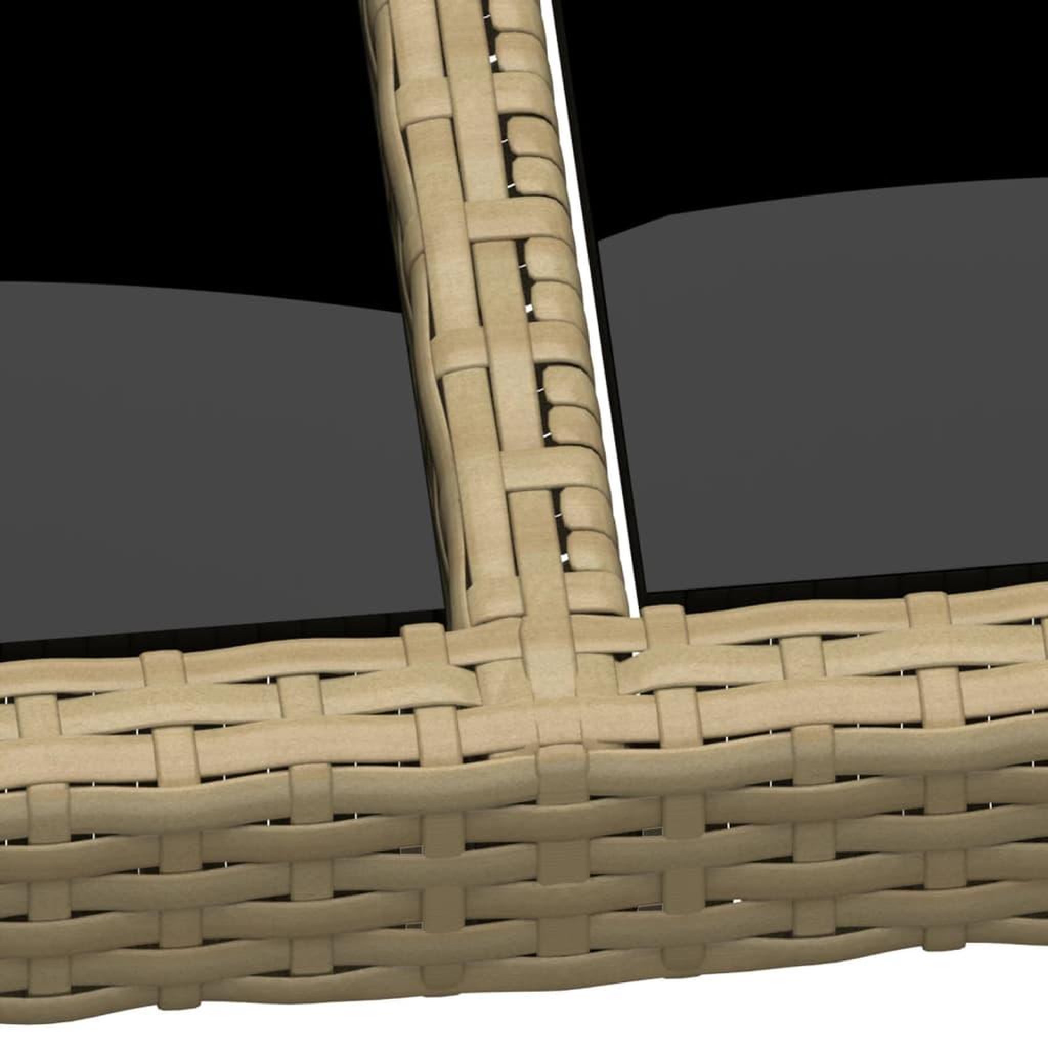 Voir la diapositive 4 : VIDAXL Table de jardin 200x150x75 cm Verre trempe/resine tressee Beige
