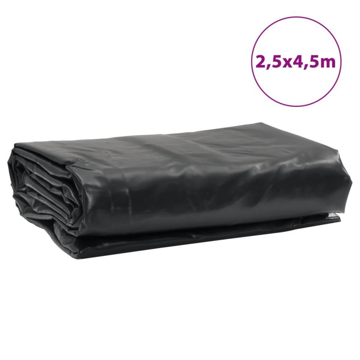 VIDAXL Bache noir 2,5x4,5 m 600 g/m²
