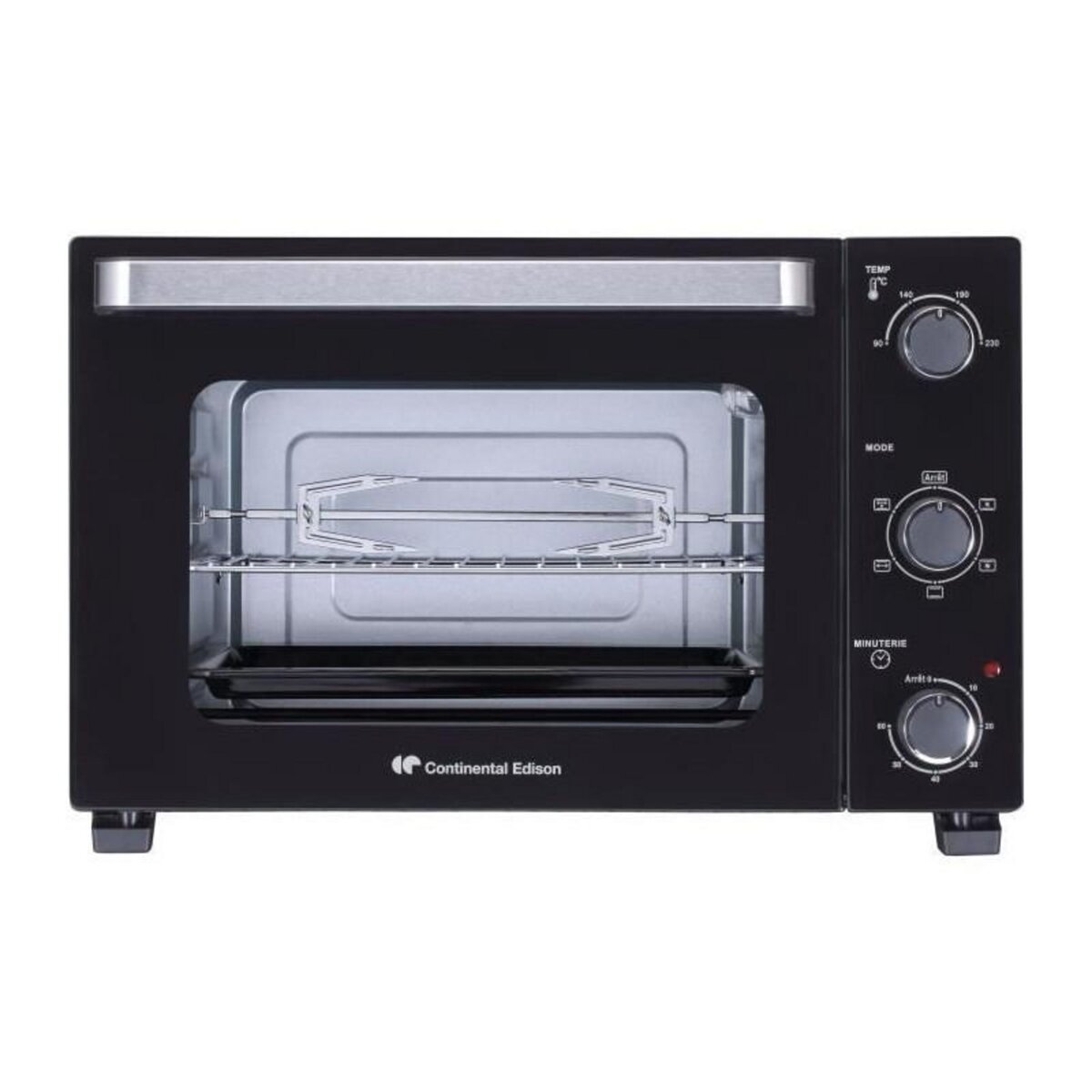 CONTINENTAL EDISON CONTINENTAL EDISON CEMF35B4 - Minifour electrique 35L noir - 1500W - Rotissoire, Convection naturelle