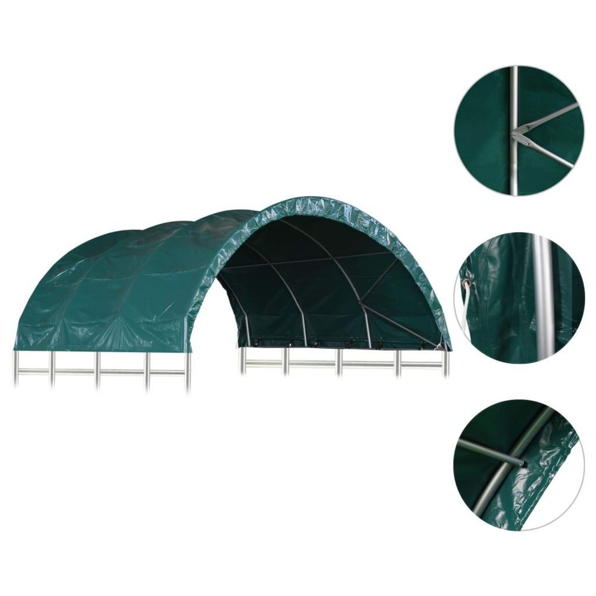 VIDAXL Tente pour betail PVC 3,7x3,7 m Vert