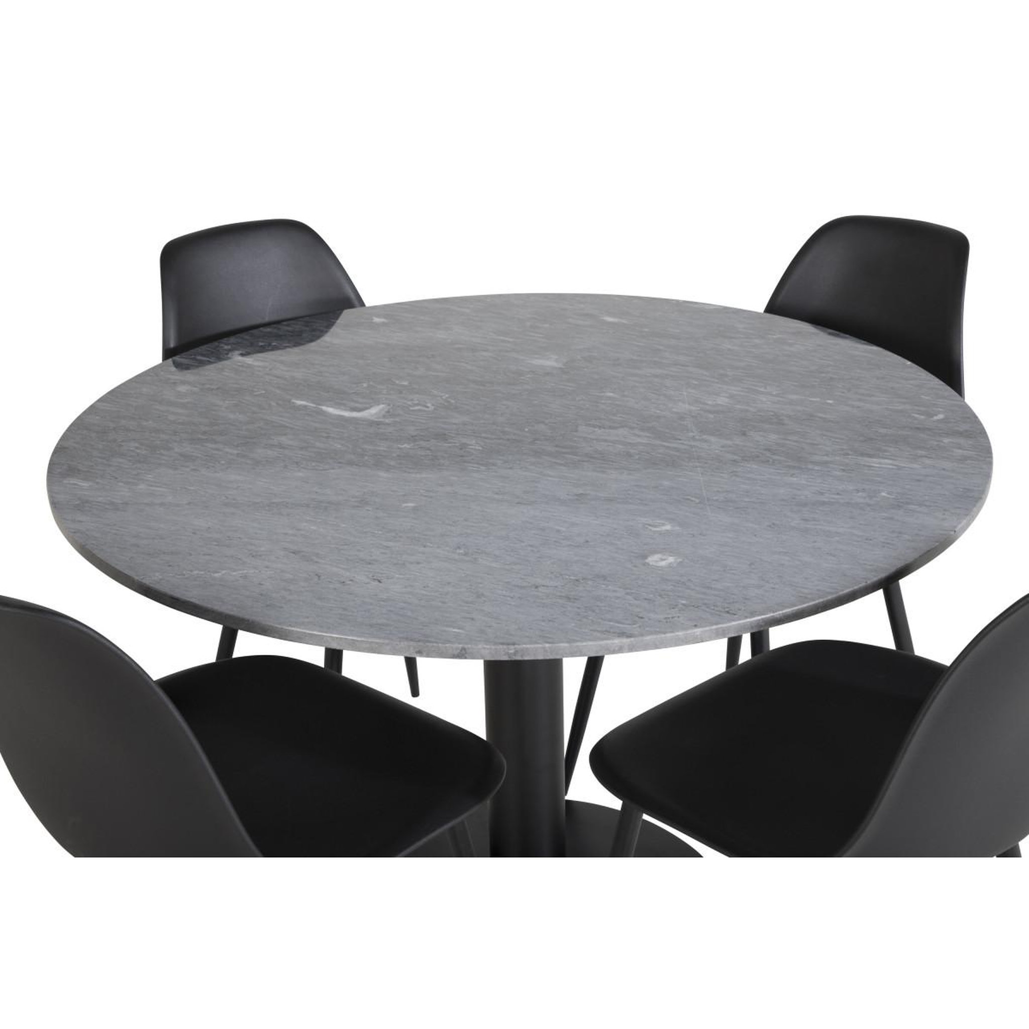 Voir la diapositive 3 : Paris Prix Ensemble table à manger & 4 chaises  estelle & polar  106cm gris foncé & noir