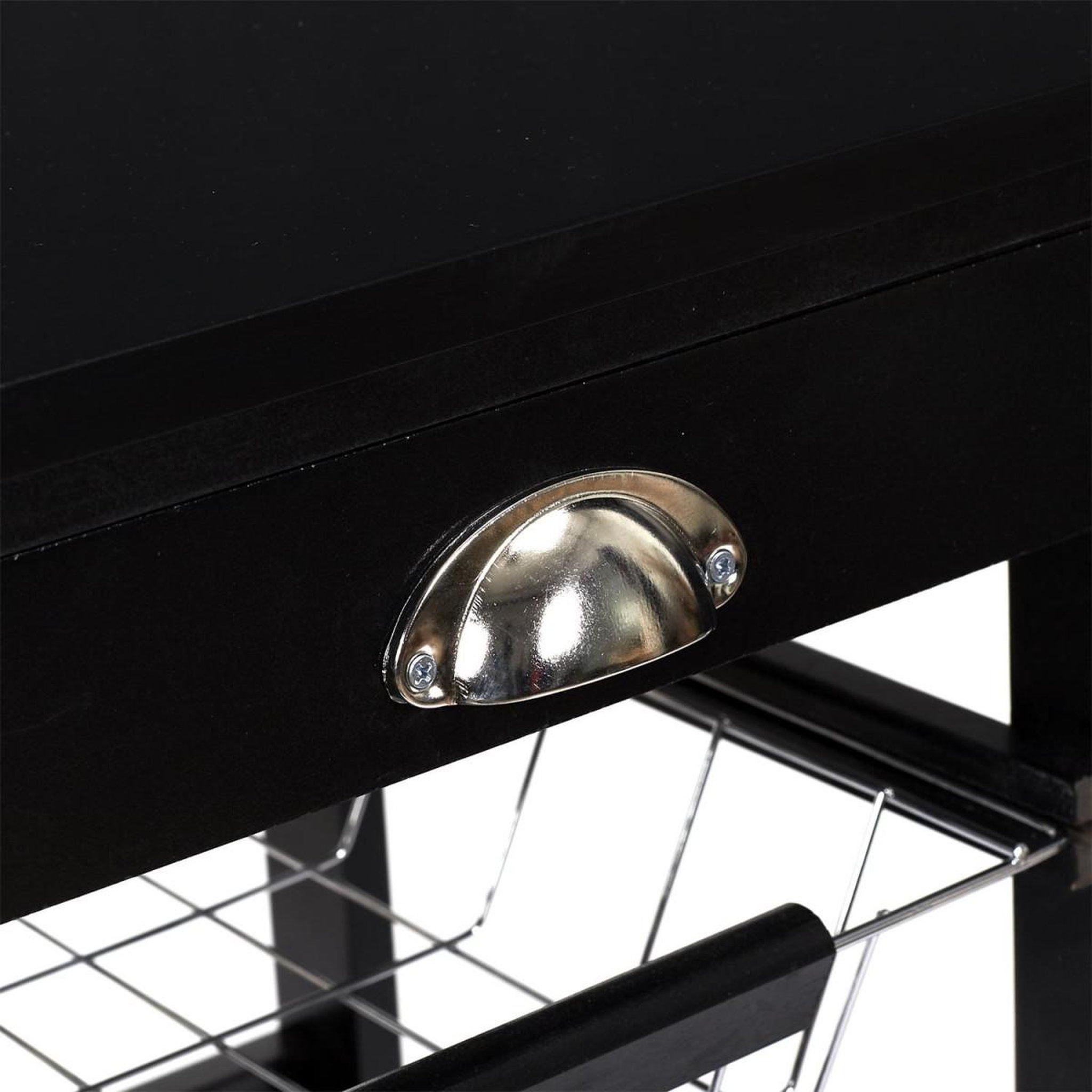 Voir la diapositive 5 : The Home Deco Factory Desserte de cuisine  table gourmande  81cm noir