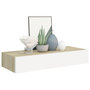 Voir la diapositive 3 : VIDAXL Etagere a tiroir murale chene et blanc 60x23,5x10 cm MDF