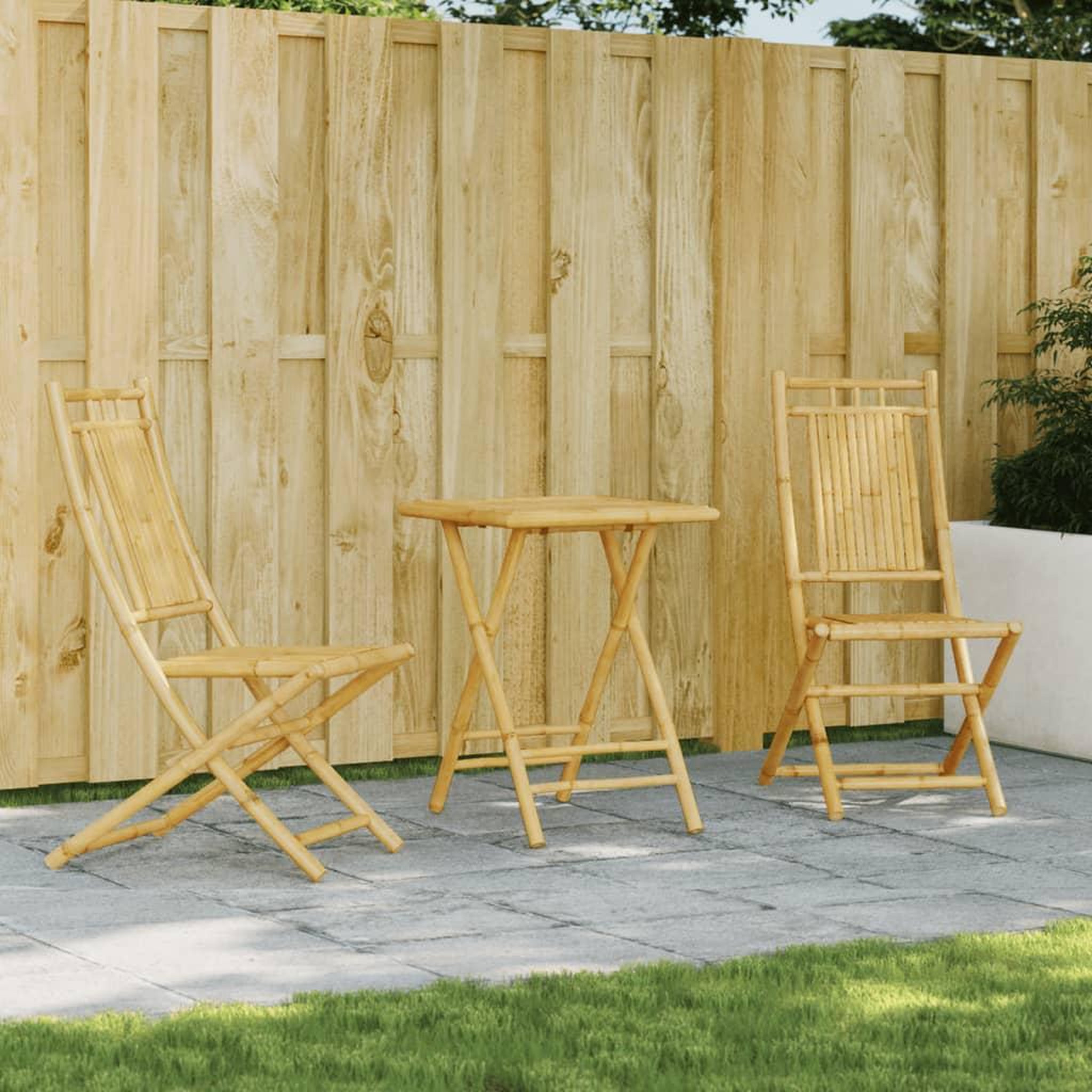 VIDAXL Ensemble de bistro 3 pcs bambou