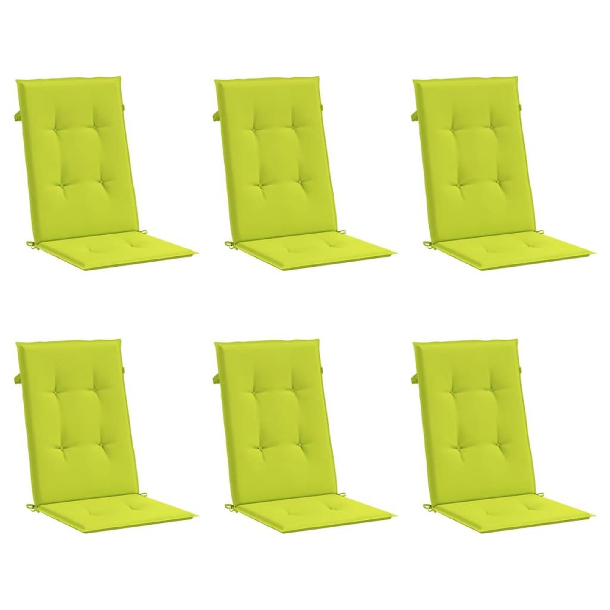 Voir la diapositive 3 : VIDAXL Coussins de chaise de jardin a dossier haut lot de 6 vert vif