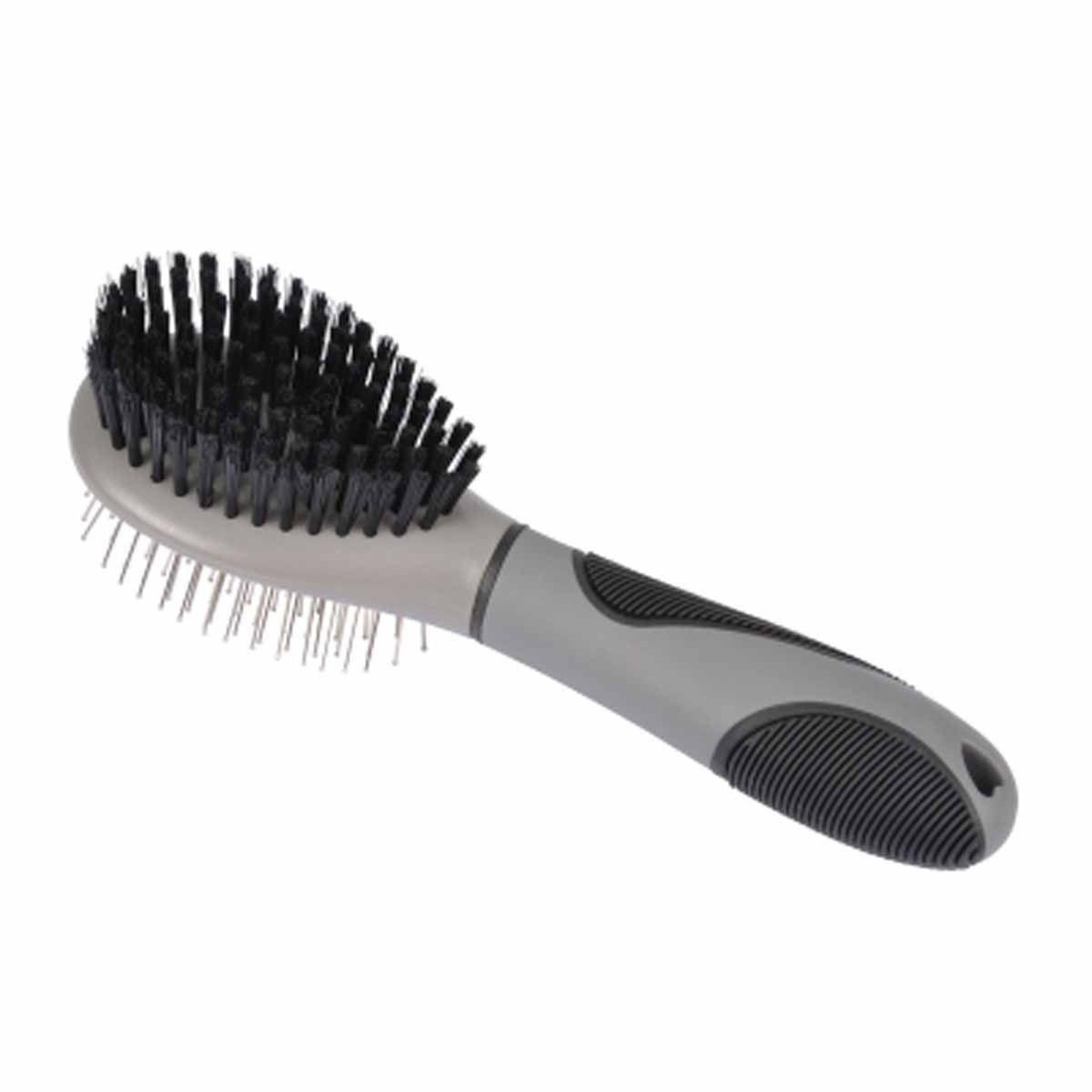LOVE STORY Brosse de toilettage  double face  22cm gris