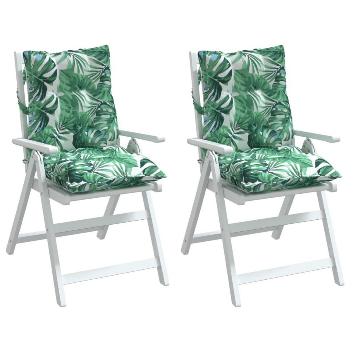 VIDAXL Coussins de chaise a dossier bas lot de 2 modele de feuille