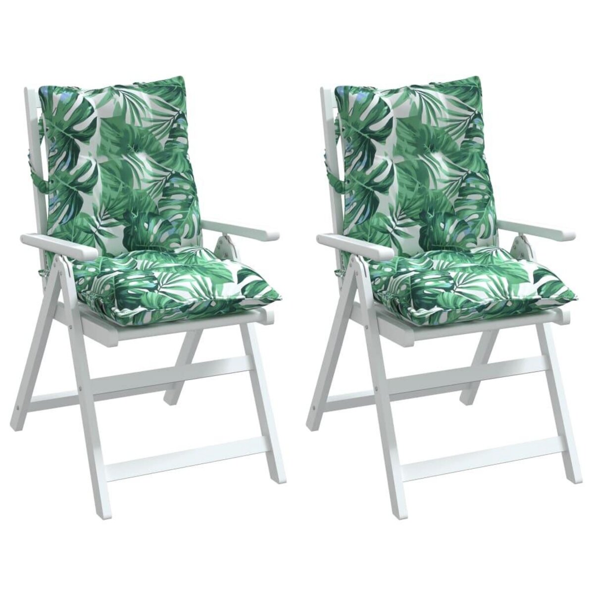 VIDAXL Coussins de chaise a dossier bas lot de 2 modele de feuille