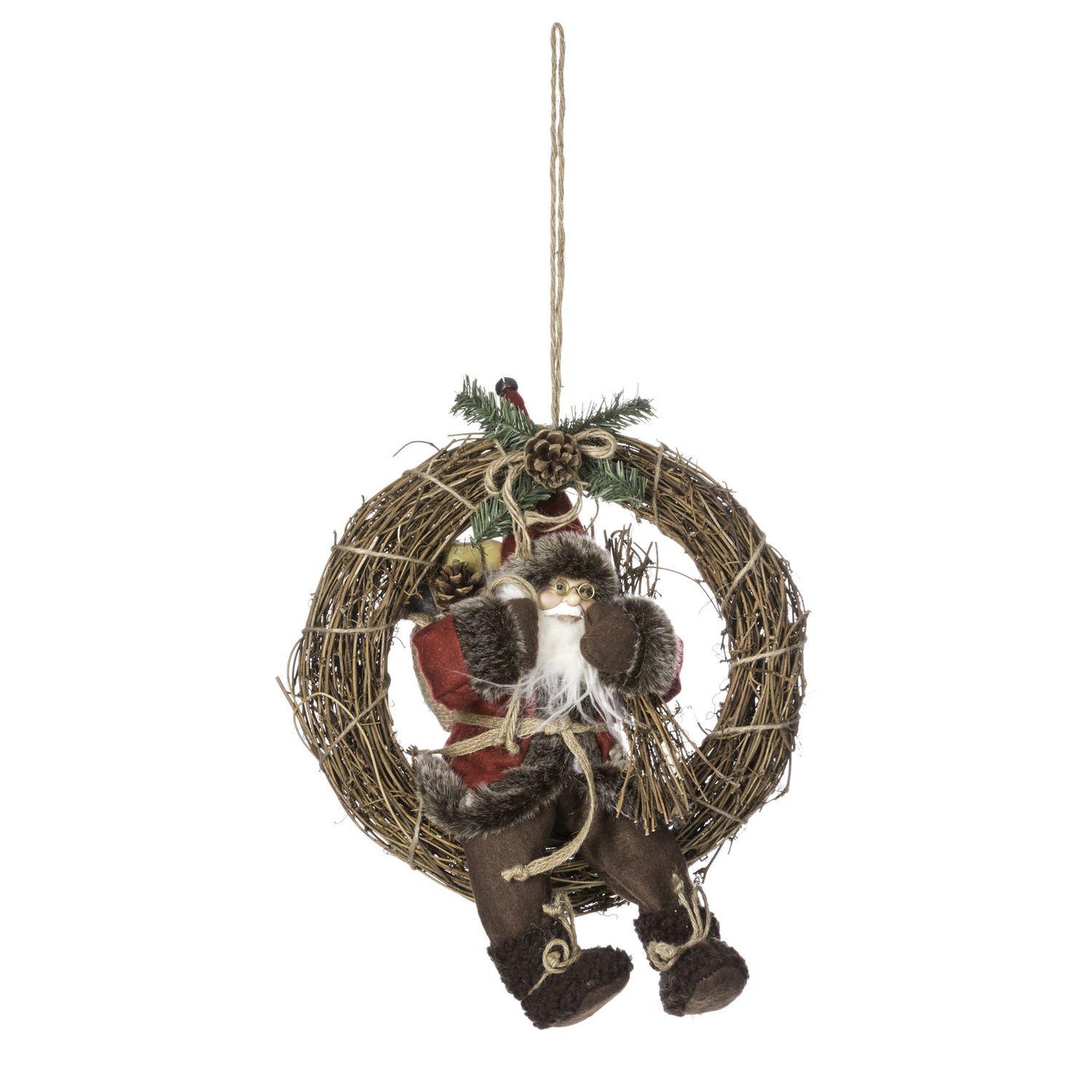 Voir la diapositive 1 : FEERIC LIGHT & CHRISTMAS Couronne de noël en bois terre sauvage