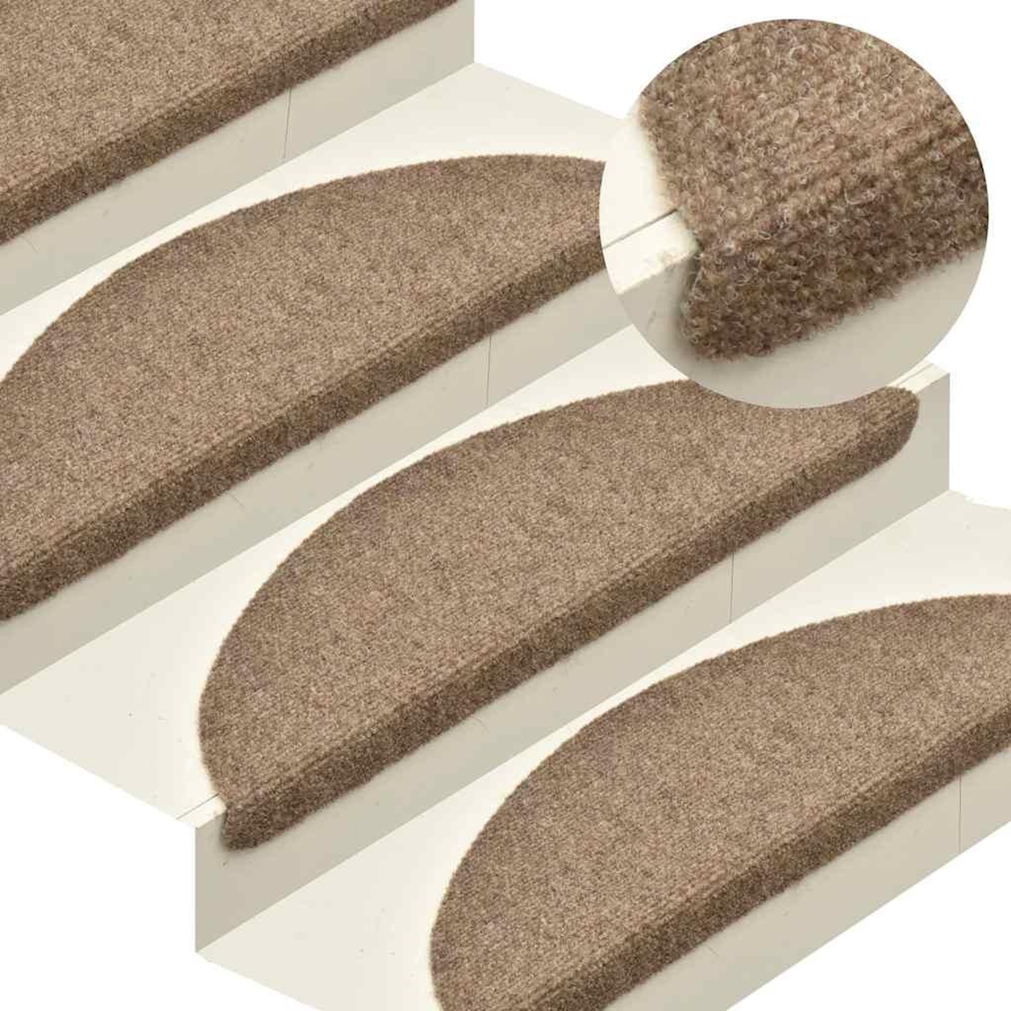 Voir la diapositive 5 : VIDAXL Tapis d'escalier autocollant 30 pcs creme 65x21x4 cm