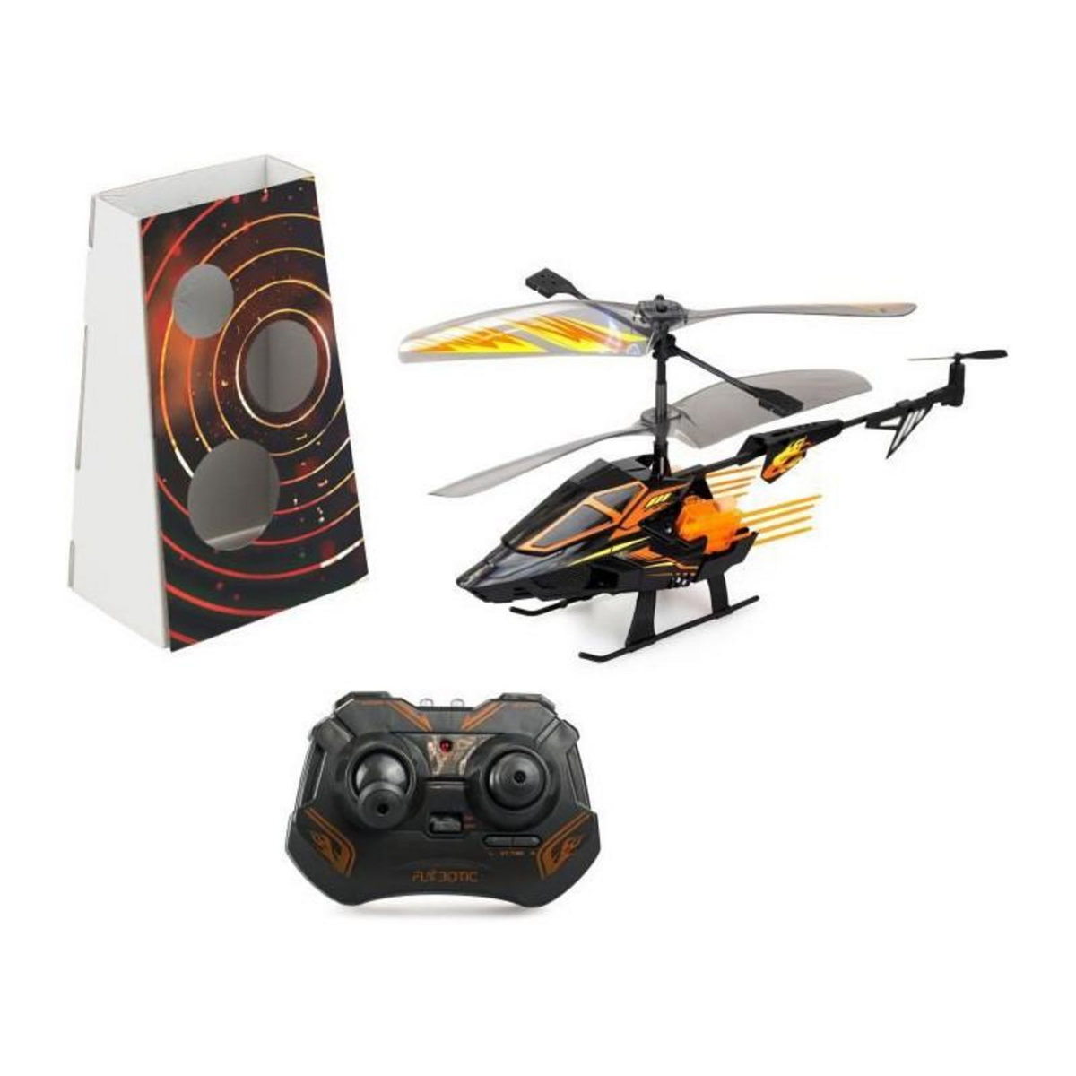 FLYBOTIC Hélicoptere Télécommandé - FLYBOTIC - Helico Hover Blast - 23 cm - orange et noir - des 8 ans
