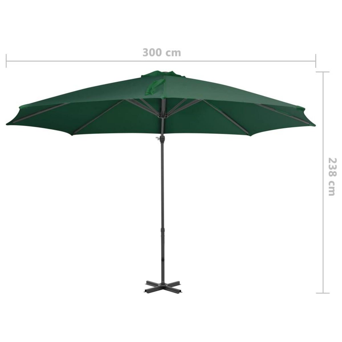 VIDAXL Parasol de jardin avec base portable vert