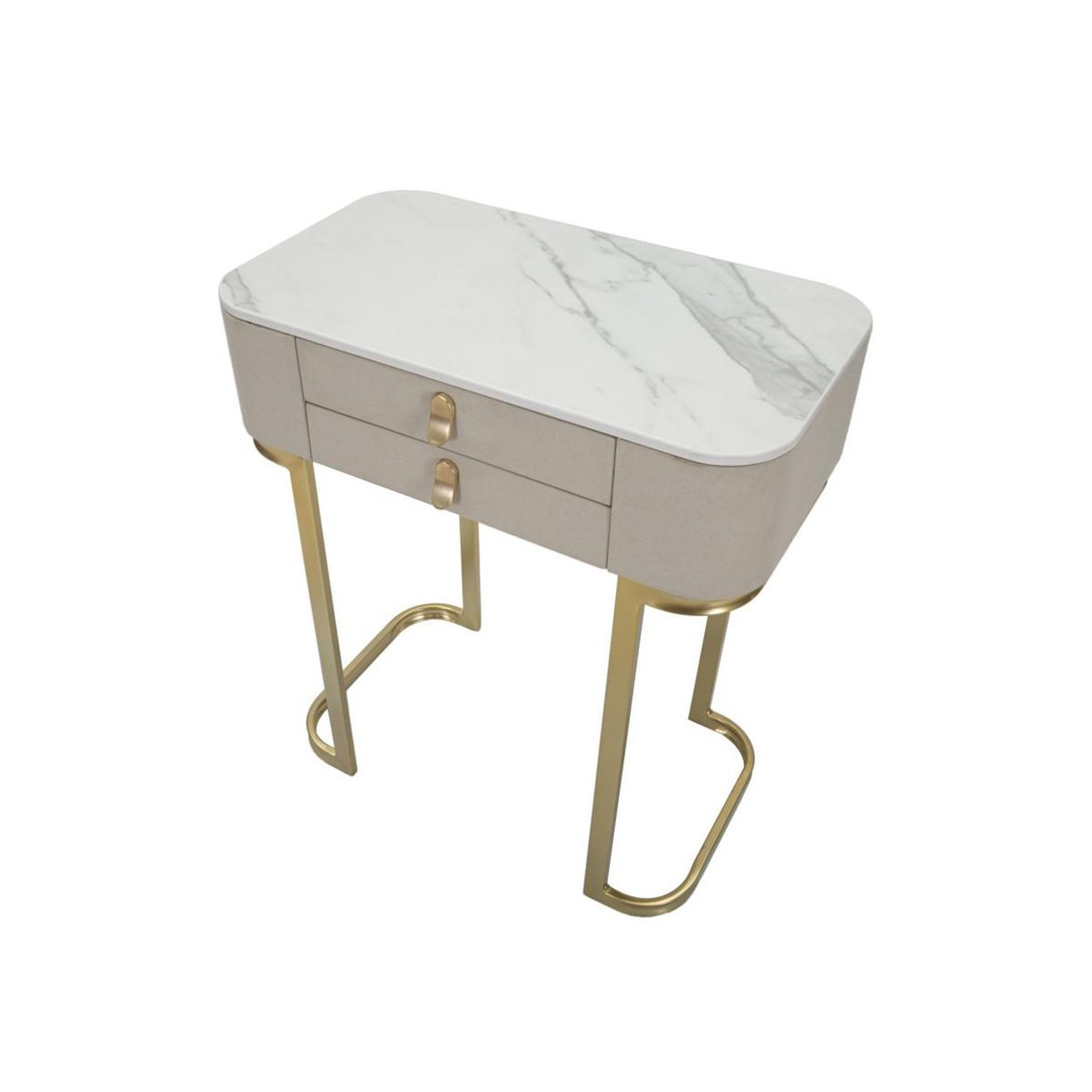 Voir la diapositive 5 : Paris Prix Console Effet Marbre  Beauty  70cm Crème & Or