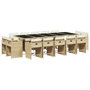 Voir la diapositive 2 : VIDAXL Ensemble a manger de jardin et coussins 15 pcs beige
